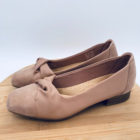 COPY - Clarks Womens Shoes 7 Beige Suede Slip On Comfort Ballet Flats Loafers B… - Picture 5 of 11